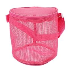 Asakkura Beach Storage Bag Para Meninas Mesh Summer Bags Mesh Beach Bag Child Rosy PVC Sandbox Drawstring