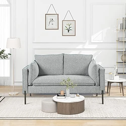 2-Piece Linen Fabric Sofa Set With USB Charging Ports, Morden Style Upholstered Sofa And Loveseat Sets With 3 Seat Sofa Couch And Loveseat Sofa For Living Room, Apartment (2+3 Seat, Grey) 6 2-Piece Linen Fabric Sofa Set With USB Charging Ports, Morden Style Upholstered Sofa And Loveseat Sets With 3 Seat Sofa Couch And Loveseat Sofa For Living Room, Apartment (2+3 Seat, Grey) - Image 6