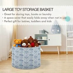 Xigua India Elephant Tribal Bohemia Flower Storage Basket Round Large Baskets Foldable Laundry Hamper Bin Waterproof Inner Layer With Sturdy Handles For Kids Nursery Blanket Clothes -Safavieh Furniture 51HwCXTsczL
