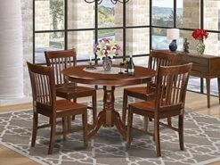 East West Furniture HLNO5-MAH-C Dining Table Set, 5-Piece -Safavieh Furniture 51I2tilJaxS. AC