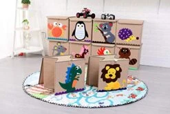 Hunjay Foldable Animal Toy Box With Lid Washable Kids Storage Box Toy Bin/Cheset/Organizer Cloth Book Storage Basket For Shelves,Nursery,Playroom -Safavieh Furniture 51IAwIBen5L