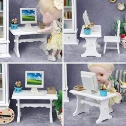 Yalych Prentend Play Decoration Mini Study Table Mini Computer Desk For Little Girls, Party New Year Decorative Items -Safavieh Furniture 51IGSnsQQgL