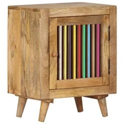 TOPINCN Side Cabinet, Solid Mango Wood 40x30x50 Cm Nightstand Magazine Cabinet For Living Room For Bedroom -Safavieh Furniture 51IMY5Lo4aL