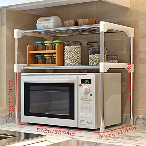 LUCBEI Microwave Oven Rack Microwave Oven Rack Shelf Kitchen Counter Storage Organizer Microwave Stand Toaster Oven Rack Bathroom Shelf Easy Assemble Kitchen Storage Rack 2 LUCBEI Microwave Oven Rack Microwave Oven Rack Shelf Kitchen Counter Storage Organizer Microwave Stand Toaster Oven Rack Bathroom Shelf Easy Assemble Kitchen Storage Rack - Image 2