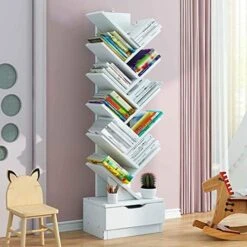 PAKMEZ Tree Shelf, Tree Shape Bookshelf, Bookshelf With Drawer, Room Divider Filing Rack Storage Rack, Space Saving,for Living Room Home Office Bookshelves In Office (Color : Blue, Size : 10 Floors) 29 PAKMEZ Tree Shelf, Tree Shape Bookshelf, Bookshelf With Drawer, Room Divider Filing Rack Storage Rack, Space Saving,for Living Room Home Office Bookshelves In Office (Color : Blue, Size : 10 Floors) -Safavieh Furniture 51JUxSHFv3L. AC