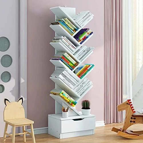 PAKMEZ Tree Shelf, Tree Shape Bookshelf, Bookshelf With Drawer, Room Divider Filing Rack Storage Rack, Space Saving,for Living Room Home Office Bookshelves In Office (Color : Blue, Size : 10 Floors) 15 PAKMEZ Tree Shelf, Tree Shape Bookshelf, Bookshelf With Drawer, Room Divider Filing Rack Storage Rack, Space Saving,for Living Room Home Office Bookshelves In Office (Color : Blue, Size : 10 Floors) - Image 15