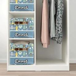 Animals Funny City Transportation Car Personalized Large Storage Box For Toy,Bathroom,Nursery,Home Kitchen Shelves,Custom Closet Decorative Storage Bins 4 Pack -Safavieh Furniture 51JelEuqxfL