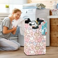 Laundry Hamper Basket Cat And Fish Collapsible Nursery Storage Bin Waterproof Clothing Baskets For Home Bedroom Bathroom Washing Room -Safavieh Furniture 51Jgjz1J5AL