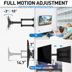 MOUNTUP UL Listed TV Monitor Wall Mount Swivel And Tilt For Most 14-42 Inch LED LCD Flat Curved TVs, Full Motion TV Wall Mount TV Bracket With Articulating Arm, Max VESA 200x200mm Up To 33lbs, MU0029 -Safavieh Furniture 51JqlUBCS9L