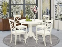East West Furniture ANBO3-LWH-LC Dining Set, 3-Piece -Safavieh Furniture 51JwD6t7UBL. AC