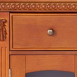Kings Brand Furniture - Penrose Wood/Glass Sideboard Buffet Cabinet, Walnut -Safavieh Furniture 51KGx71kzFL