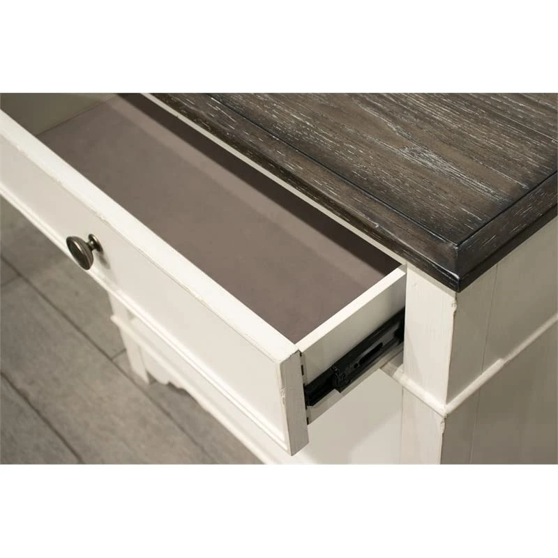 Riverside Furniture Grand Haven 1 Drawer Wood Nightstand White And Charcoal 5 Riverside Furniture Grand Haven 1 Drawer Wood Nightstand White And Charcoal - Image 5
