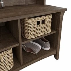 BOWERY HILL Furniture Salinas Hall Tree With Shoe Storage Bench In Ash Brown -Safavieh Furniture 51KRC5Ace6S