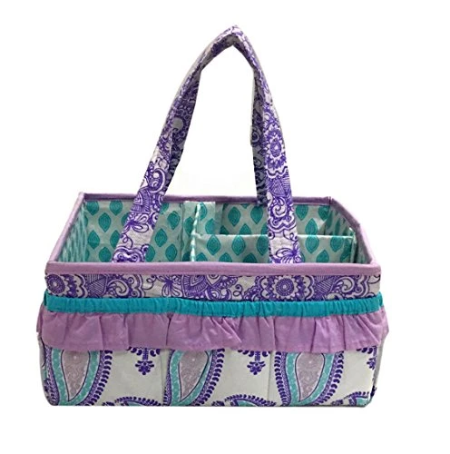 Bacati - Paisley Kids Storage (Collapsible Hamper 14 X 14 X 19 Inches, Lilac/Purple/Aqua) 10 Bacati - Paisley Kids Storage (Collapsible Hamper 14 X 14 X 19 Inches, Lilac/Purple/Aqua) - Image 10