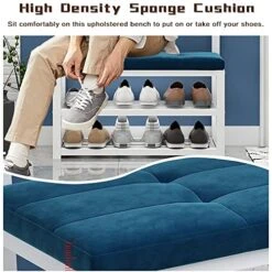 Metal Heavy Duty Hanger With Double Hooks, Free Standing Hall Tree Coat Rack Stand With Shoe Rack And Bench, 4 In 1 Design, For Entryway Hallway Living Room Bedroom -Safavieh Furniture 51KYDBojSxL