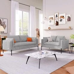 2-Piece Linen Fabric Sofa Set With USB Charging Ports, Morden Style Upholstered Sofa And Loveseat Sets With 3 Seat Sofa Couch And Loveseat Sofa For Living Room, Apartment (2+3 Seat, Grey) 18 2-Piece Linen Fabric Sofa Set With USB Charging Ports, Morden Style Upholstered Sofa And Loveseat Sets With 3 Seat Sofa Couch And Loveseat Sofa For Living Room, Apartment (2+3 Seat, Grey) -Safavieh Furniture 51KaO4xoDL. AC