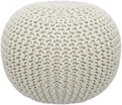 COTTON CRAFT - Hand Knitted Cable Style Dori Pouf - Ivory - Floor Ottoman - Cotton Braid Cord - Handmade & Hand Stitched - Truly One Of A Kind Seating - 20 Dia X 14 High 23 COTTON CRAFT - Hand Knitted Cable Style Dori Pouf - Ivory - Floor Ottoman - Cotton Braid Cord - Handmade & Hand Stitched - Truly One Of A Kind Seating - 20 Dia X 14 High -Safavieh Furniture 51LHAZm8 0L. AC