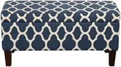 HomePop Large Upholstered Rectangular Storage Ottoman Bench With Hinged Lid, Slate Damask -Safavieh Furniture 51LKrg6qQBL. AC