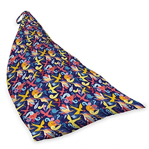 Ambesonne Colorful Lounger Chair Bag, Abstract Ornamental Flying Birds Leaves And Curves Composition Pattern, High Capacity Storage With Handle Container, Lounger Size, Indigo And Multicolor 1 Ambesonne Colorful Lounger Chair Bag, Abstract Ornamental Flying Birds Leaves And Curves Composition Pattern, High Capacity Storage With Handle Container, Lounger Size, Indigo And Multicolor