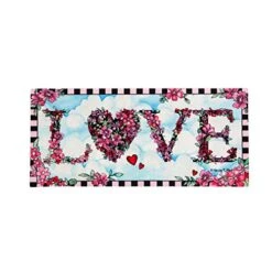 Evergreen Sassafras Love In The Clouds Interchangeable Entrance Doormat | Indoor And Outdoor | 22-inches X 10-inches | Non-Slip Backing | All-Season | Low Profile | Home Décor