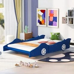 Twin Bed Frame Wood Airplane Design Platform Beds With Storage Shelves And Rotatable Propeller, Fun Kids Bed With Headboard And Footboard For Boys Girls, Twin Size, Green -Safavieh Furniture 51Lwr12152L. AC