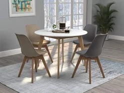 Coaster Furniture Breckenridge Round Matte White And Natural Oak Dining Table 192790 -Safavieh Furniture 51LycknwAYL