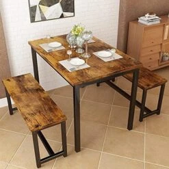 Recaceik 5 PCS Dining Table Set, Modern Kitchen Table And Chairs For 4, Wood Pub Bar Table Set Perfect For Breakfast Nook, Small Space Living Room -Safavieh Furniture 51M1tbi7r2L. AC
