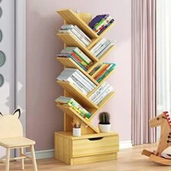 PAKMEZ Tree Shelf, Tree Shape Bookshelf, Bookshelf With Drawer, Room Divider Filing Rack Storage Rack, Space Saving,for Living Room Home Office Bookshelves In Office (Color : Blue, Size : 10 Floors) 28 PAKMEZ Tree Shelf, Tree Shape Bookshelf, Bookshelf With Drawer, Room Divider Filing Rack Storage Rack, Space Saving,for Living Room Home Office Bookshelves In Office (Color : Blue, Size : 10 Floors) -Safavieh Furniture 51M6Rf rDTL. AC
