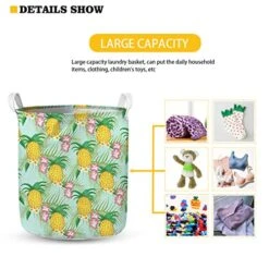UZZUHI Kawaii Cartoon Cactus Laundry Hamper Heavy Duty Big Kids Hamper Foldable With Handles Partable Modern Storage Basket Sturdy For Baby Nursery Dorms -Safavieh Furniture 51MEwRgfykL