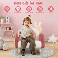 Costzon Kids Sofa, Rocking Chair With Solid Wood Frames, Plush Fabric, Anti-Tipping Design For Kids Room, Nursery, Playroom, Preschool, Birthday Gift For Boys Girls, Toddler Furniture Armchair (Red) 13 Costzon Kids Sofa, Rocking Chair With Solid Wood Frames, Plush Fabric, Anti-Tipping Design For Kids Room, Nursery, Playroom, Preschool, Birthday Gift For Boys Girls, Toddler Furniture Armchair (Red) -Safavieh Furniture 51MG486m5NL