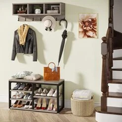 LITTLE TREE Coat Shoe Rack, Hall Tree Entryway Bench Set For Hallway, Living Room, Bedroom -Safavieh Furniture 51MMo2G9RJL