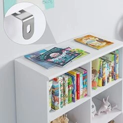 URKNO Toy Storage Cabinet, Kids Bookcase And Bookshelf, 5 Cubbies Toy Storage Display Organizer For Playing Room, Bedroom, Nursery, Classroom, White -Safavieh Furniture 51MsxgMJqWL