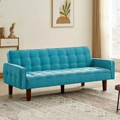 Betoko Linen Futon Sofa Couch 73.6" Fabric Upholstered Convertible Sofa Bed Minimalist Button Tufted Small 3 Seater Sleeper Futon Couch Set For Living Room Bedroom (Beige) 17 Betoko Linen Futon Sofa Couch 73.6" Fabric Upholstered Convertible Sofa Bed Minimalist Button Tufted Small 3 Seater Sleeper Futon Couch Set For Living Room Bedroom (Beige) -Safavieh Furniture 51MxBPwrvvL. AC