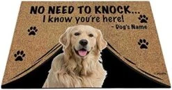 BAGEYOU Personalized Dog's Name Doormat With My Love Dog German Shepherd Welcome Floor Mat No Need To Knock I Know You're Here 27.5" X 17.7" -Safavieh Furniture 51NFb9SAFHL. AC
