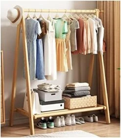 KARMIO Free Standing Coat Stand Hanging Rail With Shelf Wooden Foldable Hall Tree For Entryway And Hallway Easy Assembly (Color : Brown, Size : 60 * 46 * 150cm) -Safavieh Furniture 51Ne1zAUZwL. AC 1