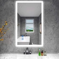 BBE 40 X 24 Inch LED Bathroom Wall-Mounted Mirror Anti-Fog Makeup Mirror With Dimmable Light And Touch Button(Horizontal/Vertical) 21 BBE 40 X 24 Inch LED Bathroom Wall-Mounted Mirror Anti-Fog Makeup Mirror With Dimmable Light And Touch Button(Horizontal/Vertical) -Safavieh Furniture 51NiDbmJDAL. AC