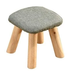 Upholstered Footstool Home Shoe Bench Fabric Sofa Stool Comfortable And Breathable Sedentary Is Not Tired Solid Wood Stool Bearing 100kg 28x28x28cm (Color : Light Green)