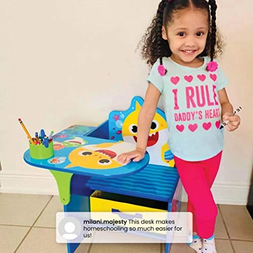 Baby Shark Chair Desk With Storage Bin - Ideal For Arts & Crafts, Snack Time, Homeschooling, Homework & More By Delta Children 6 Baby Shark Chair Desk With Storage Bin - Ideal For Arts & Crafts, Snack Time, Homeschooling, Homework & More By Delta Children - Image 6