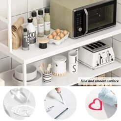 AIEGLE Large Kitchen Baker's Rack With Hutch, 5-Tier Freestanding Kitchen Storage Utility Shelf, Industrial Microwave Oven Stand Organizer Rack, White (39.4" W X 15.7" D X 63" H) 13 AIEGLE Large Kitchen Baker's Rack With Hutch, 5-Tier Freestanding Kitchen Storage Utility Shelf, Industrial Microwave Oven Stand Organizer Rack, White (39.4" W X 15.7" D X 63" H) -Safavieh Furniture 51NxEqjcoAL