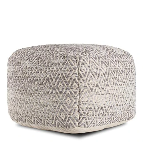 Anji Mountain Square Pouf , 22" X 22" X 17", Gray 1 Anji Mountain Square Pouf , 22" X 22" X 17", Gray
