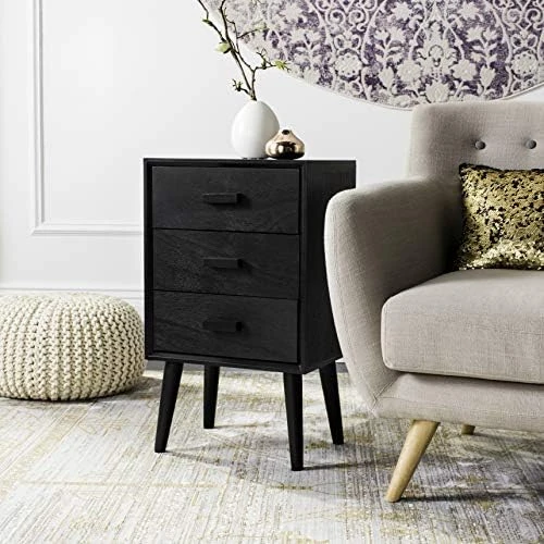 Safavieh Home Pomona Modern Black 3-drawer Chest 6 Safavieh Home Pomona Modern Black 3-drawer Chest - Image 6