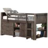 DONCO Twin BARN DORR MODUALR Combo A LOW LOFT, Brushed Shadow