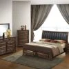 Broval 179 Light Espresso Finish King Storage Bed, Dresser, Mirror, Night Stand, Chest Wood Bed Room Set