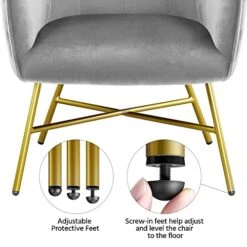 Topeakmart Modern Accent Barrel Chair Living Room Chair Velvet Accent Armchair With Metal Legs For Living Room Bedroom Home Office Grey 11 Topeakmart Modern Accent Barrel Chair Living Room Chair Velvet Accent Armchair With Metal Legs For Living Room Bedroom Home Office Grey -Safavieh Furniture 51Oy4s2CGqL