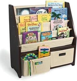 WonkaWoo Kids Sling Bookshelf Wooden Rack, 4 Levels Of Canvas Slings For Large Children Books And 2 Storage Bin Boxes For Toys Organizer, Espresso Shelf With Natural Fabric Slings 8 WonkaWoo Kids Sling Bookshelf Wooden Rack, 4 Levels Of Canvas Slings For Large Children Books And 2 Storage Bin Boxes For Toys Organizer, Espresso Shelf With Natural Fabric Slings -Safavieh Furniture 51P19Hn fdL. AC