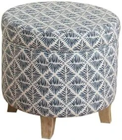 Homepop Home Decor | Upholstered Round Storage Ottoman | Ottoman With Storage For Living Room & Bedroom With Flared Legs, Navy Blue Geometric Pattern 14 Homepop Home Decor | Upholstered Round Storage Ottoman | Ottoman With Storage For Living Room & Bedroom With Flared Legs, Navy Blue Geometric Pattern -Safavieh Furniture 51P3XTfphPL. AC