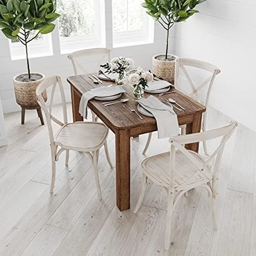 Merrick Lane Jessamine 60" X 38" Rectangular Antique Rustic Solid Pine Farm Dining Table 7 Merrick Lane Jessamine 60" X 38" Rectangular Antique Rustic Solid Pine Farm Dining Table - Image 7
