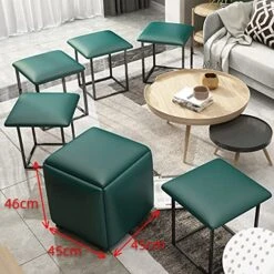 DOUBAO 5 In 1 Sofa Stool Living Room Funiture Multifunctional Storage Stools Home Cube Combination Fold Stool Iron (Color : Gray) -Safavieh Furniture 51PM7NljniL