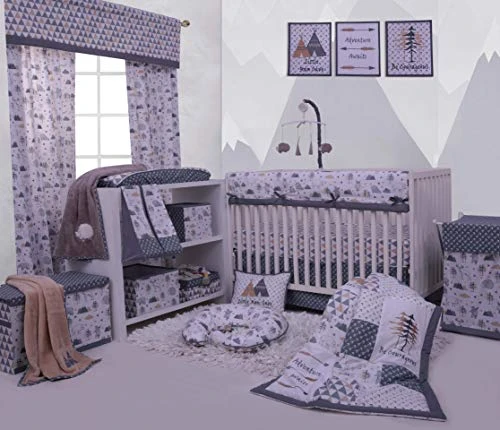 Bacati Woodlands Grey/Beige Neutral Cotton Hamper, Beige/Grey 3 Bacati Woodlands Grey/Beige Neutral Cotton Hamper, Beige/Grey - Image 3