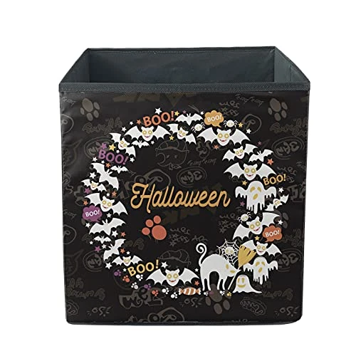 Dremagia Collapsible Storage Bin Box Large Open Toy Chest Cube Organizer, Boo Halloween 13 X 13 Inch 1 Dremagia Collapsible Storage Bin Box Large Open Toy Chest Cube Organizer, Boo Halloween 13 X 13 Inch